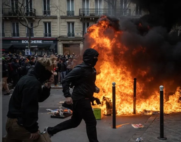 صورة لليوم العاشر من الاحتجاجات بفرنسا