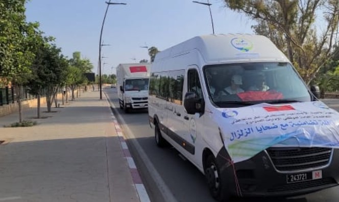 القافلة التضامنية للتعاضدية في طريقها الى مراكش