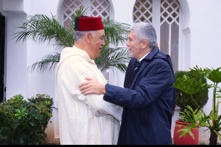 عبد الوافي لفتيت وزير الداخلية المغربي في مباحثات مع نظيره الاسباني