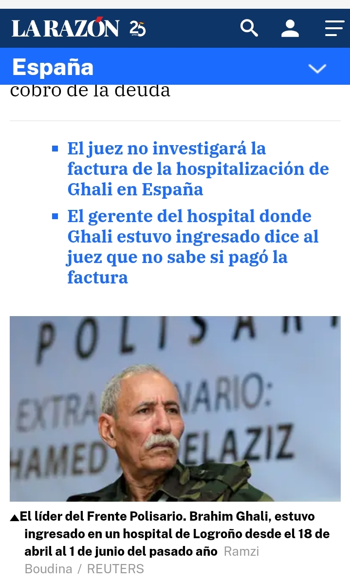 صحف اسبانية تتحدث عن هروب ابراهيم غالي من أداء فاتورة التطبيب 